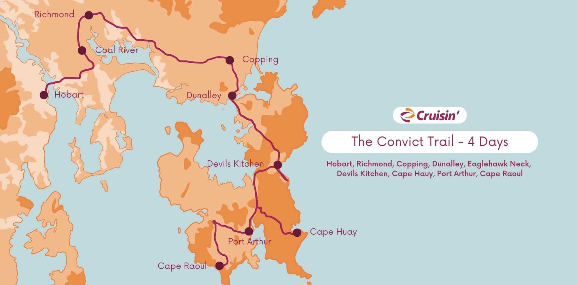 The Convict Trail Map