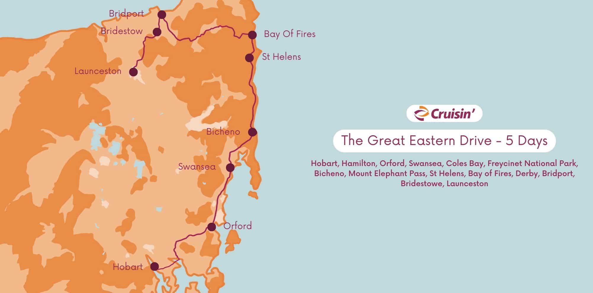 The Great Eastern Drive Map