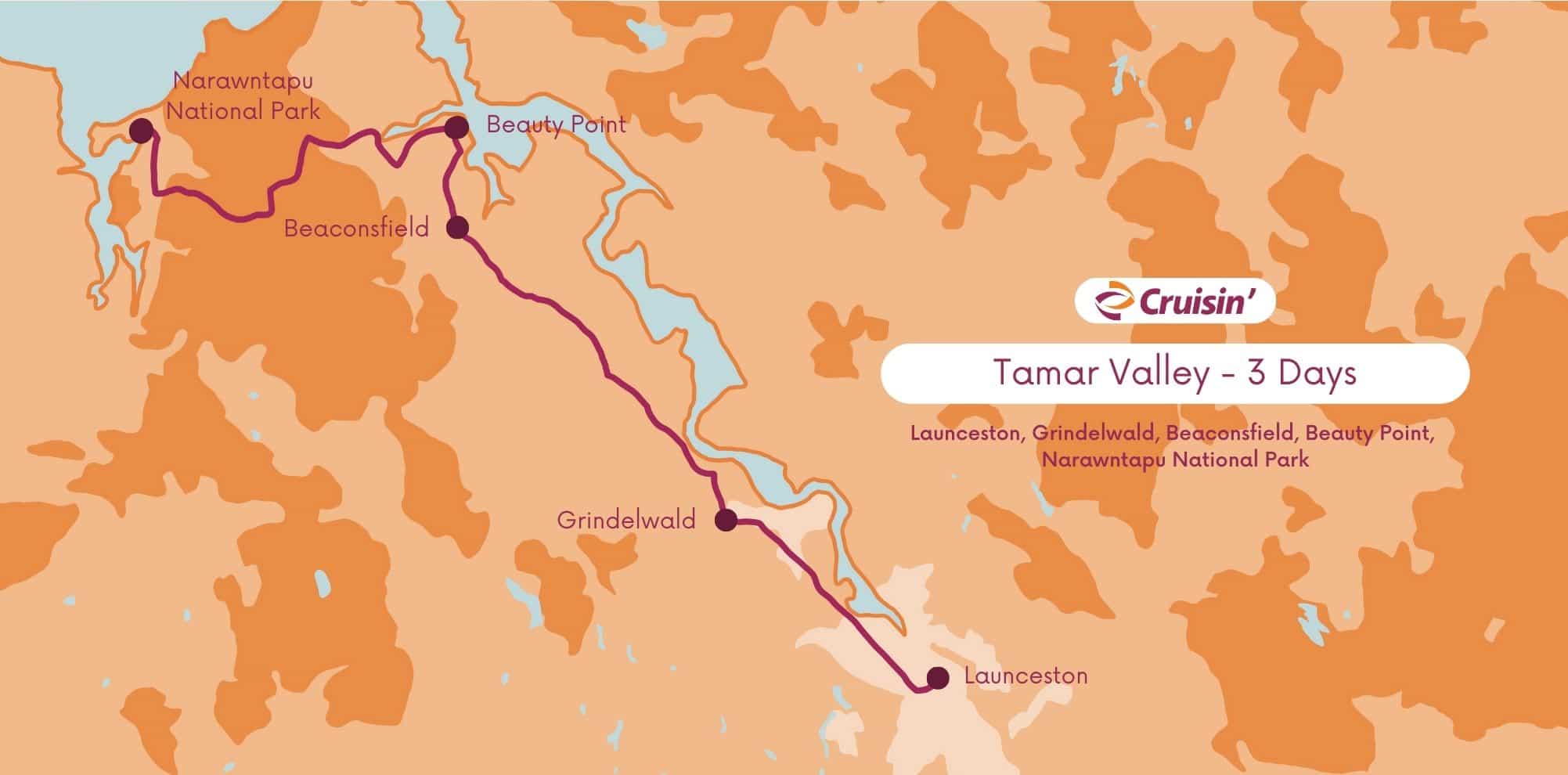 Tamar Valley Map