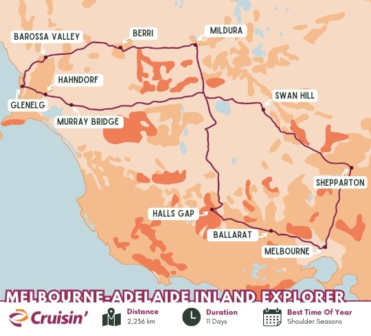 Melbourne to Adelaide Inland Explorer (Return Loop)